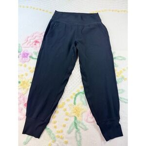 Athleta Black Joggers Pants Womens M P High Waisted Zipper Pockets